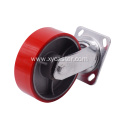 Red PU 6 Inch Swivel Caster Wheels